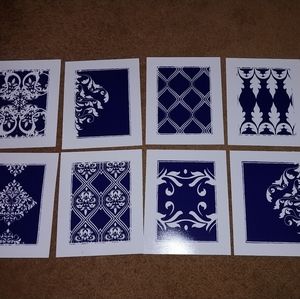 Navy and white photo prints